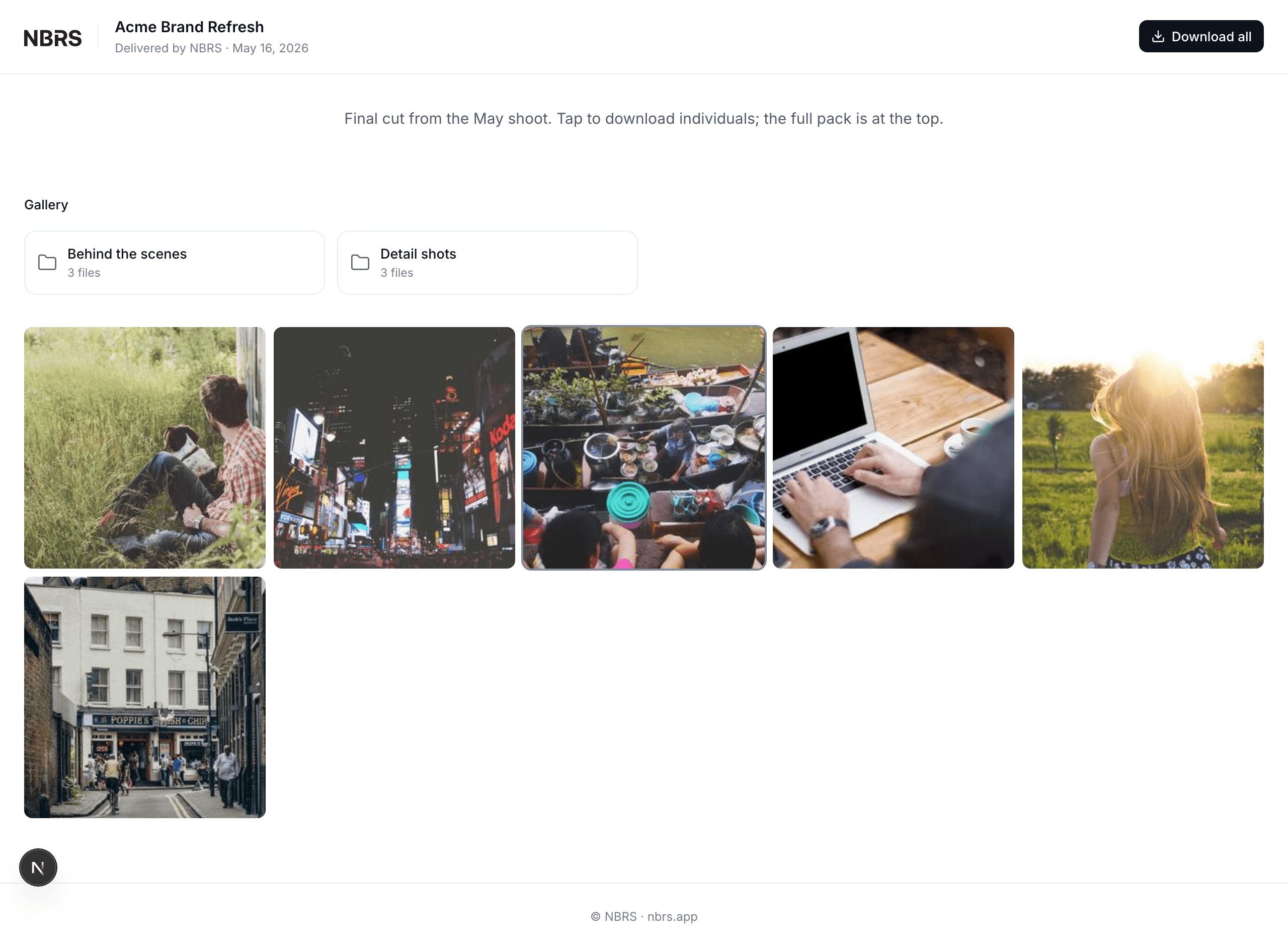 Gallery grid view